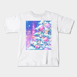 Christmas Tree and night Tokyo city Kids T-Shirt